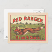  rode vos briefkaart (Voorkant / Achterkant)