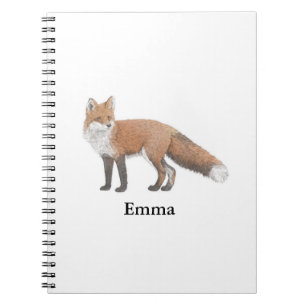Rode vos Illustratie Spiral Bound Notitieboek