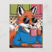 Rode vos in de keuken briefkaart (Voorkant)