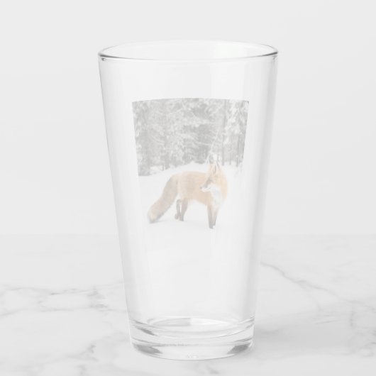 Rode vos in witte sneeuw glas (Achterkant)