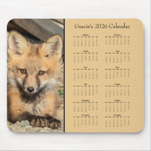 Rode Vos Kit - Aanpasbare kalender voor heel jaar Muismat