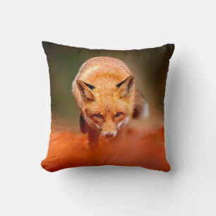 Rode vos op oranje herfstbladeren. Cute Red Kussen