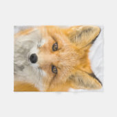 Rode Vos Portret Fleece Deken (Voorkant (Horizontaal))