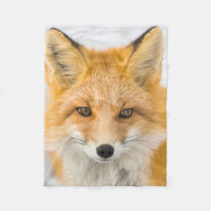 Rode Vos Portret Fleece Deken