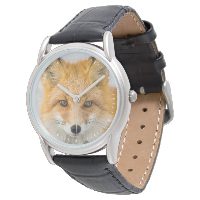 Rode Vos Portret Horloge (Gekanteld)