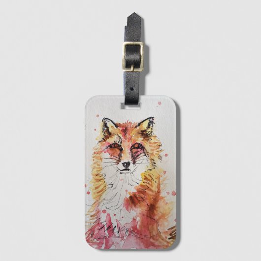 Rode Vos Schattig dier Kunst Tekening Bagage Label (Voorkant (verticaal))
