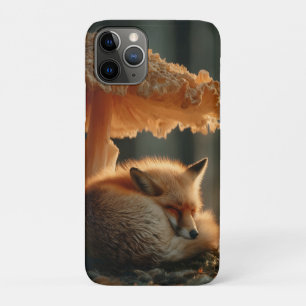 Rode vos slaapt onder gigantische paddenstoel iPhone 11 pro hoesje