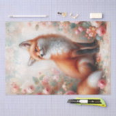 Rode vos tussen Rozen Floral Art Tissuepapier (Craft)