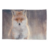 Rode vos, winterbos, schilderachtig illustratie. kussensloop (Achterkant)