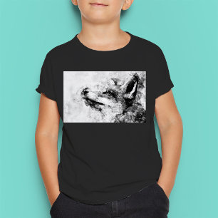 Rode Vos Zwart en Wit Aquarel 01 T-shirt