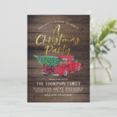  Rode Vracht en Pset Rustige Kerstfeest Feestdagenkaart (Staand voorkant)