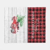 Rode Vracht en Rode Buffalo kerstmis Fleece Deken (Voorkant (Horizontaal))