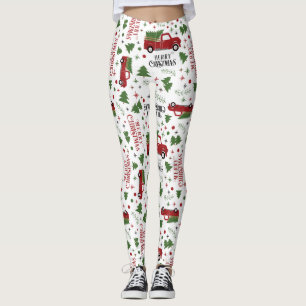  Rode Vracht met kerstboom Leggings