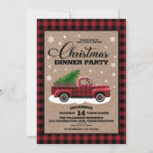 Rode Vracht Rustisch Land Kerstdiner Kaart (Voorkant)