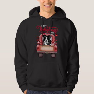 Rode Vrachtwagen Gelukkige Valentijnsdag Border Co Hoodie