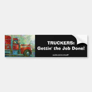 RODE VRACHTWAGEN GROTE RIG TRUCKERS BUMPERSTICKER