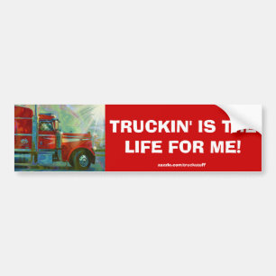 RODE VRACHTWAGEN GROTE RIG TRUCKERS BUMPERSTICKER