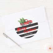 Rode Vrachtwagen Kerst stickers (Envelop)