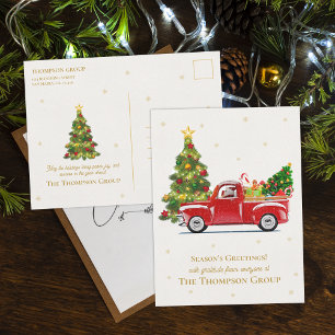  Rode Vrachtwagen Kerstboom Zakelijke vakantie Briefkaart