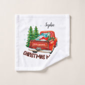  rode vrachtwagen kerstfilm bad handdoek (Wasdoekje)