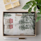 Rode vrachtwagen met cadeaus en sneeuwman tissuepapier (Geschenk)