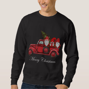 rode vrachtwagen met drie gnomen Merry Christma Trui