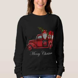 rode vrachtwagen met drie gnomen Merry Christma Trui