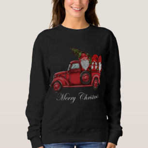 rode vrachtwagen met drie gnomen Merry Christma Trui