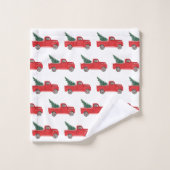 Rode Vrachtwagen met het Badhanddoek van het Boomp Bad Handdoek (Wasdoekje)