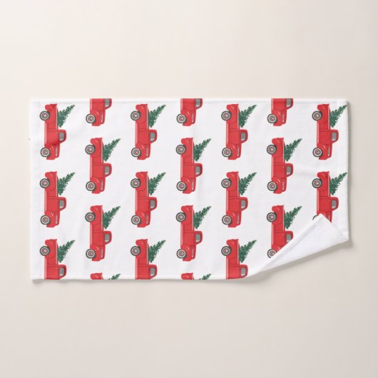 Rode Vrachtwagen met het Badhanddoek van het Boomp Bad Handdoek (Handdoek)