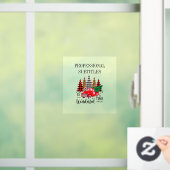 Rode  vrachtwagen met kerstboom raamsticker (Huis)