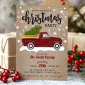 Rode vrachtwagen met kerstboomklep Kaart