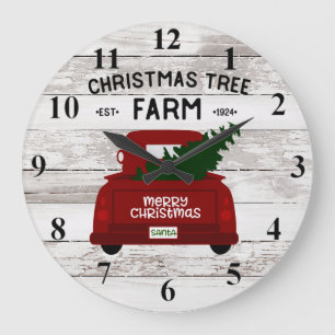 Rode  vrachtwagen met kerstboomklok II Grote Klok
