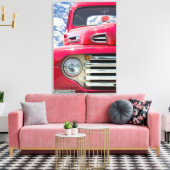  rode vrachtwagen met wazige dop canvas afdruk (Insitu (Woonkamer))