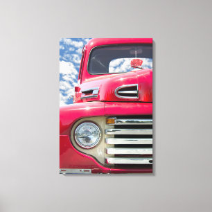 rode vrachtwagen met wazige dop canvas afdruk