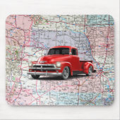 Rode vrachtwagen op de weg muismat (Voorkant)