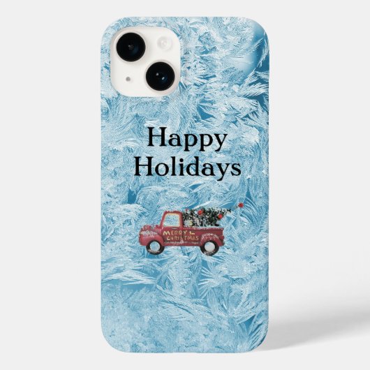 rode  vrachtwagen op een blauwe sneeuwvlok Case-Mate iPhone case (Achterkant)
