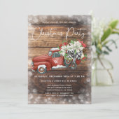  Rode Vrachtwagen Rustige Kerstfeest Feestdagenkaart (Staand voorkant)