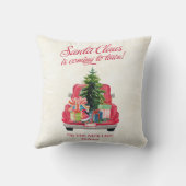 rode vrachtwagen Santa Claus Kussen (Achterkant)