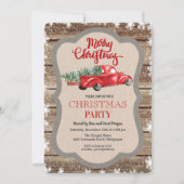 rode vrachtwagen sneeuwvlok kerst uitnodiging (Voorkant)