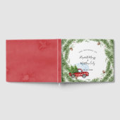  Rode Vrachtwagen Snow-kerstbruiloft Gastenboek (Volledig)