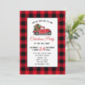  rode vrachtwagen speelgoed kerstfeest kaart (Staand voorkant)