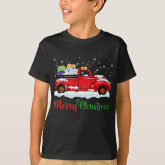 Rode Vrachtwagen Video Game Controllers Merry Chri T-shirt