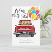  rode vrachtwagenballonnen labrador honden verplaa aankondiging (Staand voorkant)