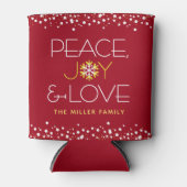 Rode Vrede Vreugde Liefde Kerstmis Vette Moderne S Blikjeskoeler (Voorkant)