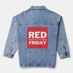 Rode vrijdag denk aan iedereen die is ingezet denim jacket
