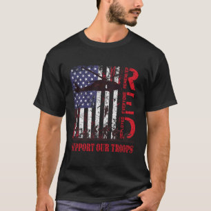 Rode Vrijdag Steun Onze Troepen Militair Leger US T-shirt