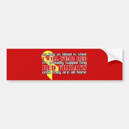 Rode Vrijdagen Bumpersticker (Voorkant)