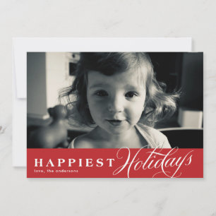 Rode vrolijke feestdagen overlay kerst fotokaart feestdagenkaart