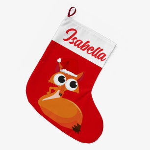 Rode Vrolijke Kerst Eekhoorn Kerstmuts Xmas Grote Kerstsok